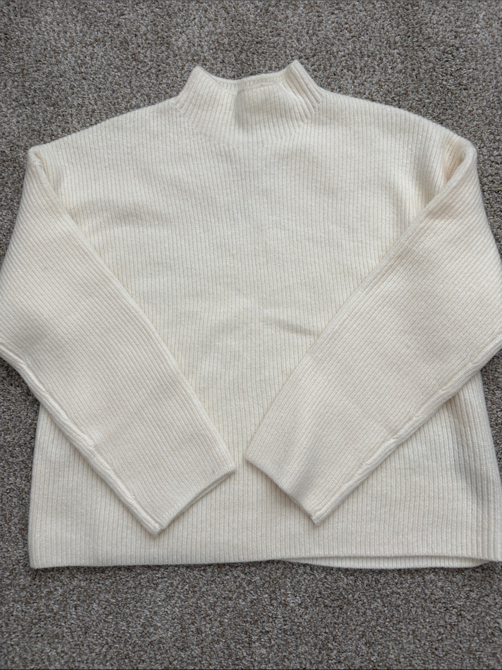 Abercrombie & Fitch Cream Ribbed Mock Neck Sweater